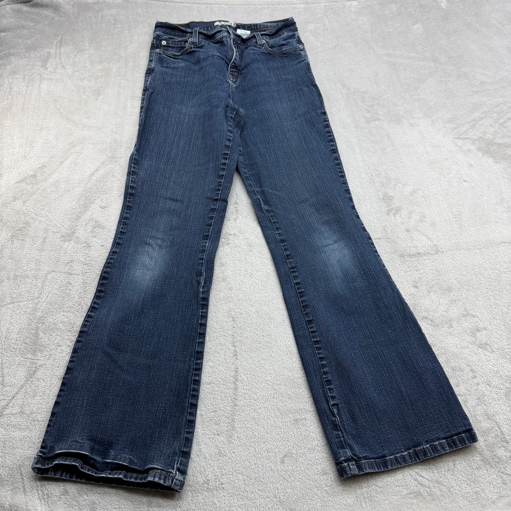 Levi's 548 Perfectly Slimming Flare Jeans Women 10M Dark Wash Stretch Y2K Denim